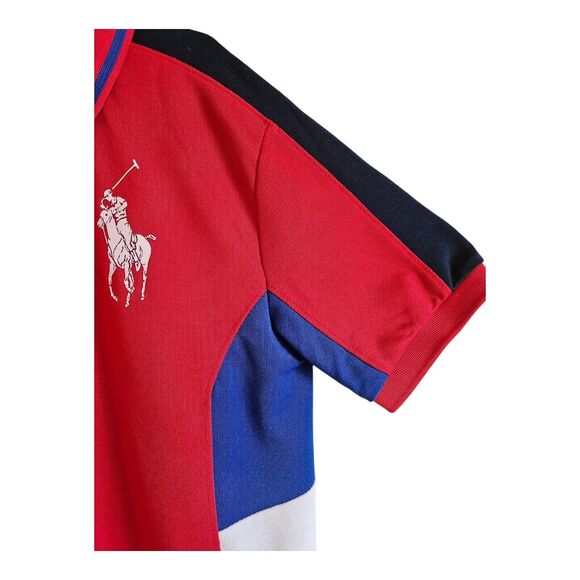 POLO RALPH LAUREN Boy's M 10 12 Shirt Large Pony Logo Snaps Short Sleeve Red 32" - Picture 4 of 8